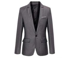 LIXIAOLAN Männerarbeit im Herbst und Winter Regular Mantel, Fester farbigen Gerade Kragen Langarm Polyester Schwarz/Wein/Blau,Grau,M