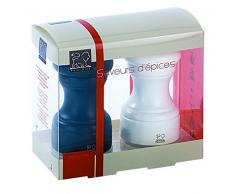 Peugeot 2/24291 Bistro Pfeffer-/Salzmühle Holz, 5 x 5 x 10 cm, matt weiß / schwarz