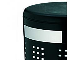 KELA 21818, Wäschetruhe mit Sitzkissen, Rund, 60,5 cm Höhe, Metall, Sevilla, Schwarz