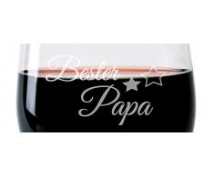 FORYOU24 Leonardo Weinglas mit Gravur Motiv Papa Wein-Glas graviert Geschenkidee Vatertag