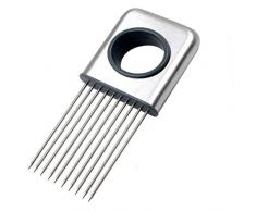 Zwiebel-Halter Gemüse-Kartoffel-Cutter-Schneidemaschine Gadget Edelstahl-Gabel Schneiden Geruch Entferner Küchen-Tool Aid Gadget Schneiden Chopper Küche Zubehör