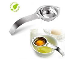 Ebuy.Inc FDQ01 Ei Eigelb Eiweiß Abscheider Lebensmittelqualität Divider Edelstahl Eiertrenner Eitrenner Eigelbtrenner Eidottertrenner Eiweißtrenner Egg Separator Eierschneider, Silber