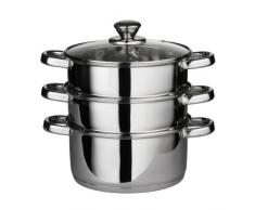 Premier Housewares Dampfgarer, Edelstahl, Glasdeckel