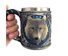 Jungle Wolf-Weinglas, Kreativer 3D Prairie Wolf-Entwurf, Umweltfreundliche Harz Und Edelstahl Liner Kann Für Saft Verwendet Werden Kann, Wein, Cocktails, Wodka,B