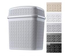 KADAX Kosmetikeimer aus Kunststoff, Abfalleimer mit Schwingdeckel, Abfallbehälter, Mülleimer für Bad, Küche, Leichter Schwingdeckeleimer, Badeimer, Inneneimer (5L, grau)