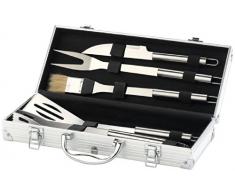 Rosenstein & Söhne Grillkoffer: Edelstahl-Grillbesteck im Aluminium-Koffer (Grillbesteckkoffer)