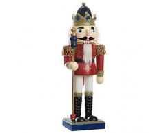 Nussknacker Figur Weihnachten mit Krone & Stab Nußknacker Husar Holz 25cm