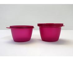 TUPPERWARE Uno Duo Dose Box Vorrat Kühlschrank (2) dunkles pink 150 ml 120 ml