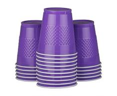 JAM PAPER Plastikbecher - 355 ml - Lila - 20/Packung