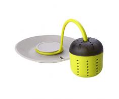 Luccase Grün Silikon Teesieb 15x9.8cm Kreative Faul Teezubereiter Wiederverwendbare Blattfilter Diffusor Abnehmbares Silikon Teefilter mit Wärmeisolierungs für Teetasse