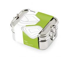 KOFFA Trio | Edelstahl Brotdose mit 3 Fächern | Umweltfreundliche Lunchbox ohne Plastik & BPA | Große Bento Box für Kinder und Erwachsene