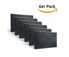 BonAura® Schieferplatten - Schiefer Tischuntersetzer Servierplatten zum Anrichten & Dekorieren von Gerichten 20x30cm (6)