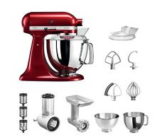 KitchenAid Küchenmaschine Artisan 5KSM175 STARTER PAKET inkl. Gemüseschneider Fleischwolf und Standardzubehör Dein Einstieg in die KitchenAid Welt (Liebesapfel Rot)