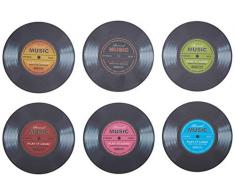 Rockbites - Untersetzer 6er Set, Motiv wählbar (Record Music - Set)