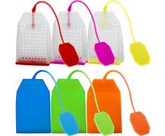 FineGood Tee-Ei aus Silikon, wiederverwendbar, sicher, für lose Blätter, 6 Farben