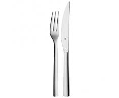 WMF Nuova Steakbesteck 2-teilig, Steakgabel, Steakmesser, Cromargan Edelstahl poliert, spülmaschinengeeignet