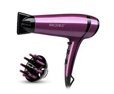 Haartrockner, BRIGENIUS haarfön Ionen Haartrockner mit Diffusor, Föhn Ionen haarföhn ThermoProtect Profi Föhn Mächtig 2200W für schnelles Trocknen und Styling - Lila/Schwarz