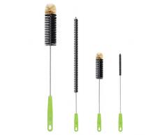 ORIA Flaschenbürste Set, Schlauchbürste Reinigungsbürste Set mit Griff, Lang Nylon Rohrbürsten Set für Weingläsern, Flaschen, Tastaturen, Strohhalmen, Tee Kessel, Karaffe, Tastaturen(4pcs)