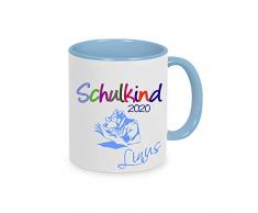 Geschenk zum Schulanfang erster Schultag ~ Schulkind 2020 Namen Tasse~ Henkelbecher Mädchen Junge