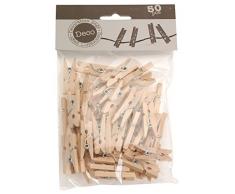 50x Mini Holzklammer - 2,5cm - Holz Wäsche Klammer natur Deko Zierklammer Clip