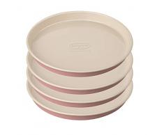 Dr. Oetker Schichtkuchen-Backform Baking - Retro Design, runde Kuchenform mit zweifarbiger (Farbe: Rosa/Creme), Menge: 4 Stück