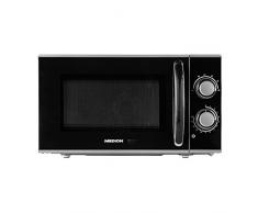 MEDION Mikrowelle, ca. 700 Watt Leistung, ca. 17 Liter Kapazität, 5 Stufen, Auftaufunktion, MD 15644, schwarz/silber