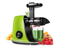 CIRAGO Entsafter Slow Juicer, BPA Frei Entsafter Gemuese und Obst, mit 2 Geschwindigkeitsmod, Ruhiger Motor und Umkehrfunktion, leicht zu reinigen und Reinigungsbürste.