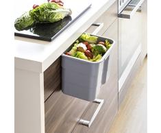 Biobin Multifunktionsbehälter 4,2 L grau mit Deckel 170 x 227 x 172 mm zum Einhängen Aufbewahrungsbox Abfallsammler von SO-TECH