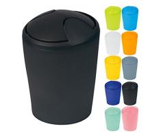 Spirella Kosmetikeimer Move Abfalleimer Schwingdeckeleimer | Kunststoff | 2 Liter |Schwarz