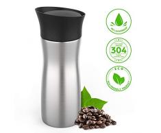 ValueTalks Travel Mug Thermobecher Edelstahl Kaffeebecher Thermosflaschen Isolierbecher Autobecher Trinken Becher 300ml Auslaufsicher Doppelwand Isolierung Reisebecher für Auto Büro Unterweg