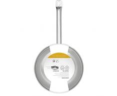 ILIOS Kochkunst Sauteuse Mehrschicht, 24 cm, unbeschichtet, induktionsgeeignet, aus Edelstahl