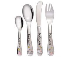 KIDDI-MEDIA Kinderbesteck mit Name personalisiert/Mit bunten Motiven wählbar - Prinzessin oder Autos (Prinzessin)