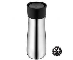 WMF Impulse Isolierbecher 350 ml, Thermobecher mit Automatikverschluss, 360°-Trinköffnung, hält Getränke 8h heiß/12h kalt, silber