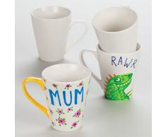 Baker Ross Große Porzellanbecher (4 Stück) für Kinder zum Bemalen