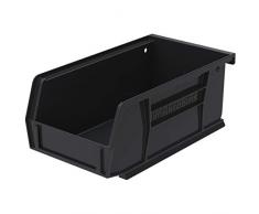 akro-mils 30220 Schmortopf Aufbewahrungsbox Kunststoff Stapeln Akro Aufhängen Bin, Bluetooth von 4-Zoll von 3 Zoll, Schwarz, Fall von 24