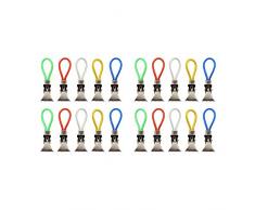 com-four® 20x Handtuchhalter-Clips aus Kunststoff und verchromten Metall, Bunte Klemmen als Handtuchhaken Clip-Aufhänger zum Aufhängen von Handtüchern, Topflappen, Geschirrtücher (20 Stück)