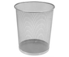 Spetebo Papierkorb Metall 13 Liter - grau - Papiereimer Bürokorb Abfallkorb Mülleimer