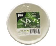 50 Schalen, Zuckerrohr pure 200 ml Ø 11,2 cm 4,2 cm weiss
