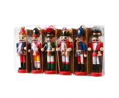 Womdee Nussknacker-Set, Weihnachtsmotiv 6 Stück