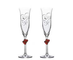 Sekt-Champagner-Gläser, Sektkelche LAmour, graviert, 2er Set personalisiert-e Gravur, ein persönliches Geschenk zur Hochzeit, Jahrestag, Valentinstag