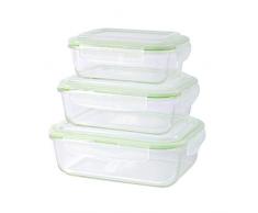 ProCook Ofenformen aus Glas - 3- teilig - Frischhaltebehälter mit Deckel - Auflaufform - Set