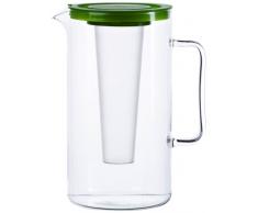 Bohemia Cristal 093 006 058 SIMAX Krug ca. 2,5 ltr. aus hitzebeständigem Borosilikatglas mit Eiswürfeleinsatz aus Kunststoff und Kunststoffdeckel grün