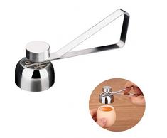 2 Stück Edelstahl Eieröffner Eierspitzenmesser Eierschalen Schneebesen Eiöffner, geeignet für Rohe, weiche oder hartgekochte Eierschalen, Silber