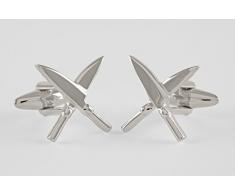 ZAUNICK Gekreuzte Chefkoch Küchenmesser Manschettenknöpfe aus 925er Silber handgefertigt
