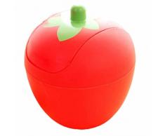 Gaddrt Mülleimer Erdbeer Mini Creative Covered Desktops Aufbewahrungskiste Küche Wohnzimmer Büro Plastik Tisch Schreibtisch Mülltonne Abfalleimer mit einem Schwingdeckel (Rot)