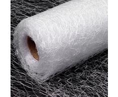 Schnoschi Dekostoff weiß, Rolle 9 m x 30 cm, Tischläufer, Dekonetz, Tischband, Netzstoff, Textil-Netzgewebe