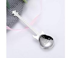 YOMI Kaffee- bzw. Teelöffel aus Edelstahl Gitarren Löffel, 4 Gitarre Förmiger Löffel, Feinpoliert Gitarre