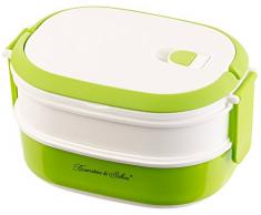 Rosenstein & Söhne Dosen: Lunchbox mit 2 Etagen und Tragegriff, Clip-Deckel, BPA-frei, 700 ml (Brotdosen)