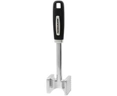 Fackelmann Fleischklopfer FEEL, praktischer Küchenhelfer mit Funktionsteil aus Aluminium und zwei verschiedenen Klopfflächen, Fleischhammer mit rutschfestem und ergonomischem Griff aus Kunststoff (Farbe: Silber/Schwarz), Menge: 1 Stück