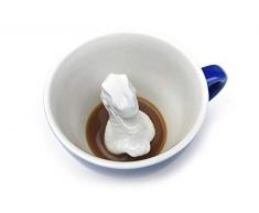 Creature Cups T-Rex-Keramiktasse (325 Milliliter, Blau) | Auf der Innenseite versteckte Tiermotive | Weihnachts- und Geburtstagsgeschenk für Kaffee- und Teeliebhaber